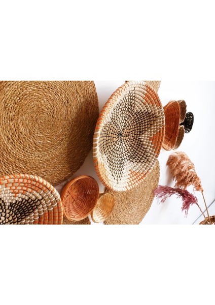 Hasır Duvar Tabak Seti 12’li Turuncu Detaylı modelleri