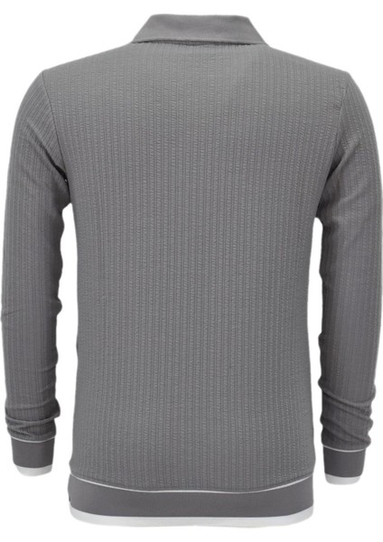 Erkek Spor Mevsimlik Polo Yaka Sweatshirt BGL-ST03932