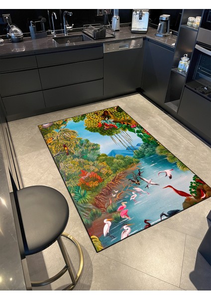 Doğa ve Hayvan Desenli Dekoratif Halı MIRAVIP433