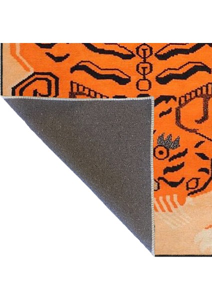 Turuncu Temalı ve Hayvan Desenli Dekoratif Halı MIRAVIP440 fırsatları