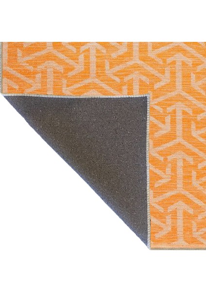 Sarı Geometrik Desenli Dokuma Taban Halı MIRAVIP311 fırsatları