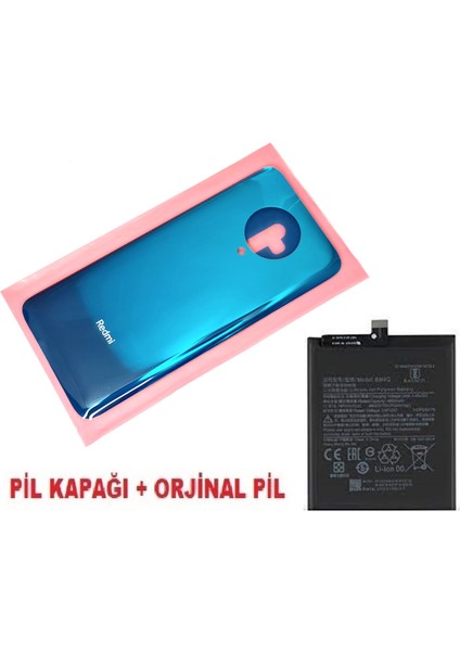 Xiaomi Poco F2 Pro Arka Kapak Batarya Pil Kapağı + Pil (Cam) Mavi