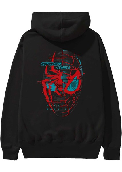 Spiderman (14) Arka Baskılı Siyah Oversize Kapüşonlu Sweatshirt Erkek Kadın fiyatları