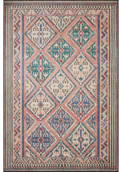 Karışık Renkli Baklava Desenli Dekoratif Halı MIRAVIP351 fiyatları