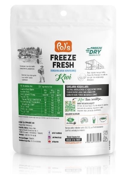 Pol S Freeze Fresh Dondurularak Kurutulmuş Kivi 20 G