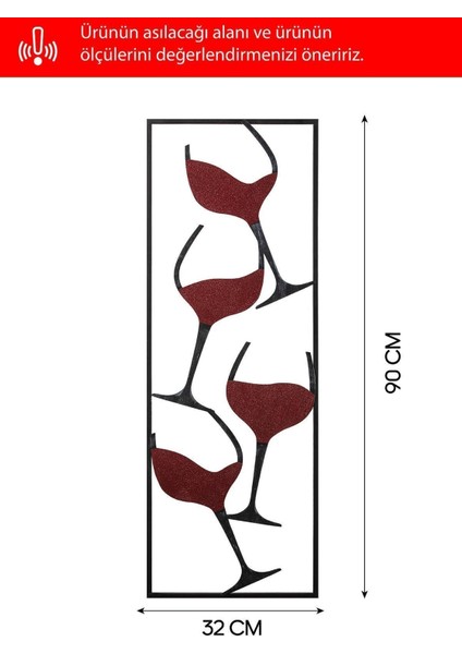 Doreart Wine Metal Duvar Tablosu, Ev Ofis Duvar Panosu
