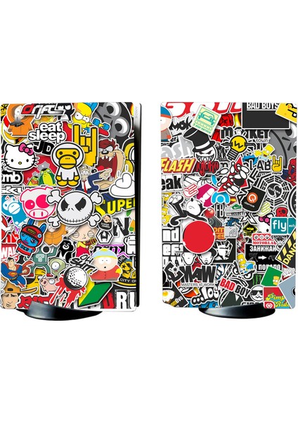 Sticker Bomb Playstation 5 Standart Kasa Dijital Versiyon Full Sticker Kaplama Seti
