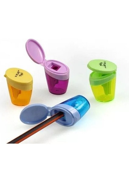 Y-Plus Faye Hazneli Kalemtıraş 4 Adet Karışık Renk