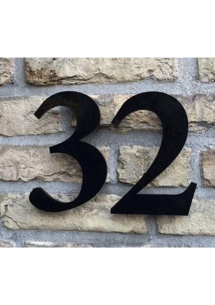 Kapı Numarası 20 cm No 7 Roma, Siyah Pleksi Kendinden Yapışkanlı