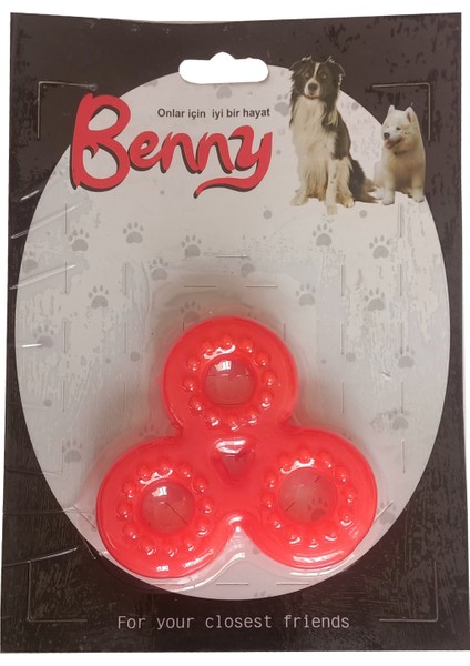 Benny Köpek Oyuncağı Üçlü Halka 9 x 9 cm Kırmızı
