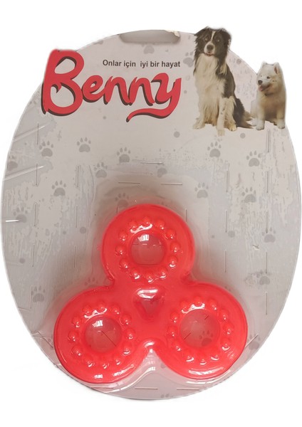 Benny Köpek Oyuncağı Üçlü Halka 9 x 9 cm Kırmızı