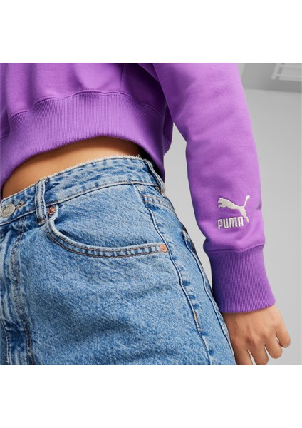 Team Kadın Cropped Kapüşonlu Sweatshırt