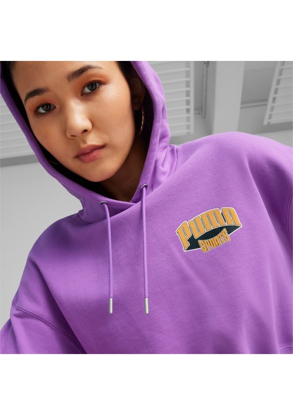 Team Kadın Cropped Kapüşonlu Sweatshırt