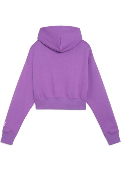 Team Kadın Cropped Kapüşonlu Sweatshırt