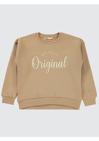 Kız Çocuk Sweatshirt 10-13 Yaş Yulaf Sütü