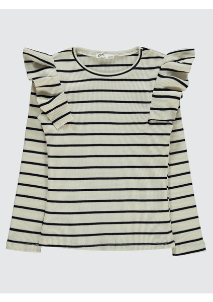 Kız Çocuk Sweatshirt 6-9 Yaş Tebeşir