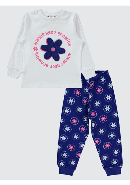 Kız Çocuk Pijama Takımı 2-5 Yaş Saks Mavisi