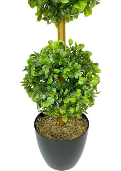 Tekno Trust Yapay Ağaç Şimşir Top 2 Toplu 12x40cm Siyah Saksıda