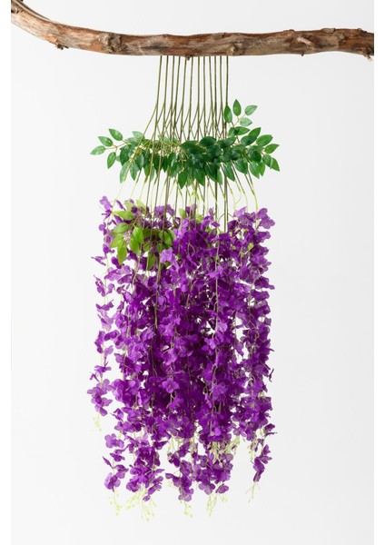 12 Adet Mor Akasya Yapay Çiçek, 100 cm, Dekoratif Demet