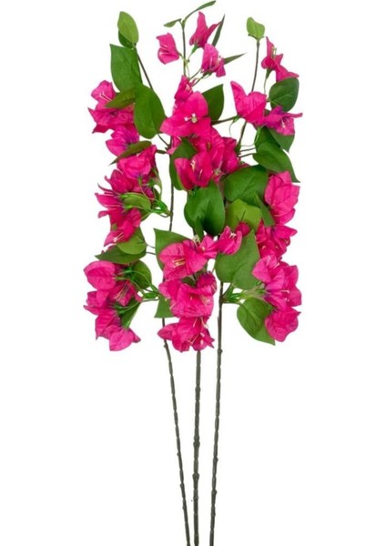 Tekno Trust Yapay Çiçek 3dal Begonvil Çiçeği Fuşya 80cm Tek Dal Bodrum Çiçeği Sarkan Çiçek