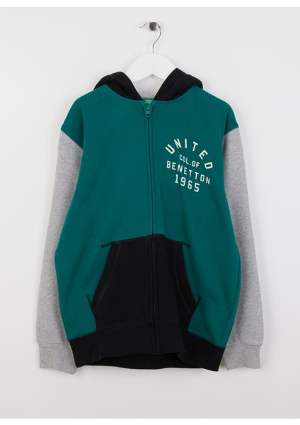 Baskılı Erkek Koyu Yeşil Sweatshırt 3EB5C504H 903