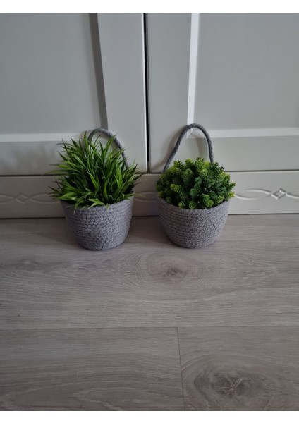 Tekno Trust Sepet Dekoratif Mini Askı Sepet Çiçeklik Dekoratif Saksılık Çok Amaçlı Sepet 12x10 Cm