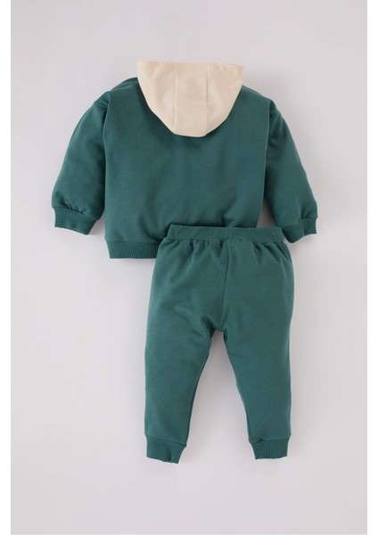 Erkek Bebek 2'li Takım Kapüşonlu Baskılı Sweatshirt Beli Lastikli Eşofman Altı D6876A524WN indirimleri