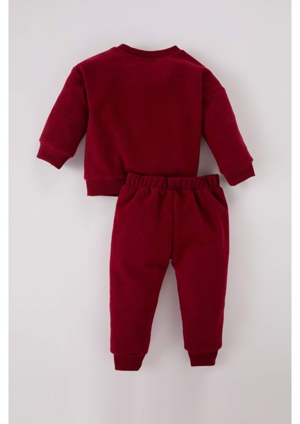 Erkek Bebek 2'li Takım Selanik Kumaş Bisiklet Yaka Baskılı Sweatshirt Beli Lastikli Eşofman Altı D7420A524WN indirimleri