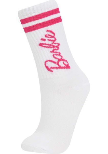Kız Çocuk Barbie 2'li Pamuklu Uzun Çorap D1728A8NS modelleri