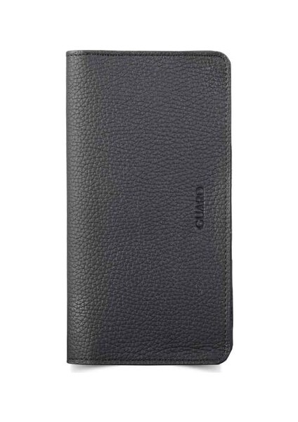 Telefon Girişli Deri Unisex Siyah Portföy Cüzdan - GRD241116WT808