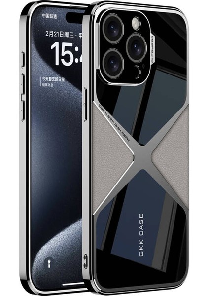 iPhone 15 Pro Max Kılıf Ultra İnce Kamera Korumalı Pc Deri Görünümlü Casper Kapak
