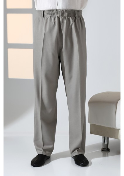 Erkek Rahat Kesim Beli Lastikli Cepli Hac ve Umre Kumaş Şalvar Pantolon - Toprak Rengi (Isr) fırsatları