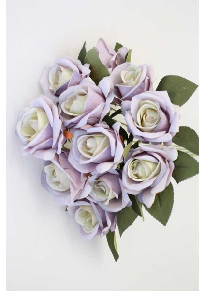Yapay 11 Güllü Pastel Demet 50 cm Açık Mor Renkli Çiçek Takımı fiyatları