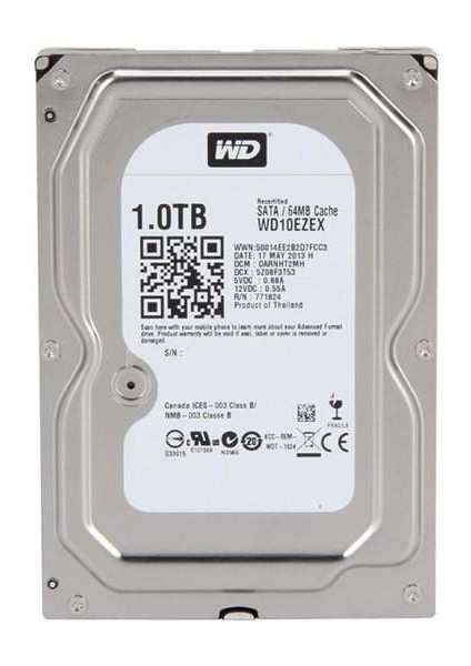 3.5" 1tb Blue WD10EZEX 7200 Rpm 64MB Sata-3 Pc Diski