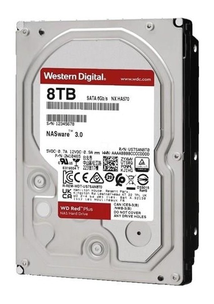 8tb Red Plus 80EFPX 256MB 5400RPM Sata-3 Nas Diski