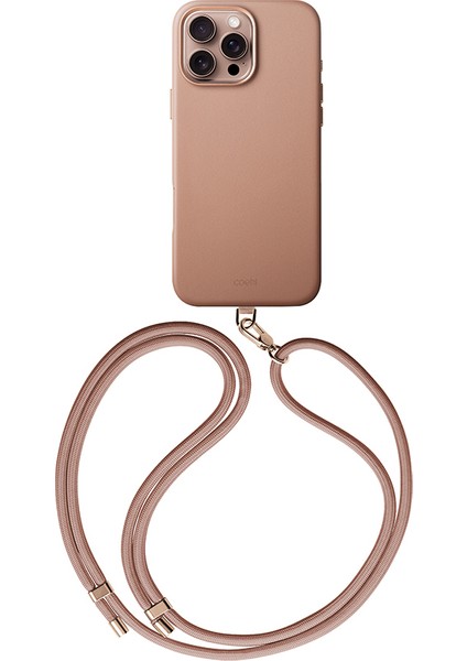 iPhone 16 Pro Max Kılıf Askı Ipli Magsafe Şarj Özellikli Vegan Deri Yüzey Coehl Muse Premium Kılıf