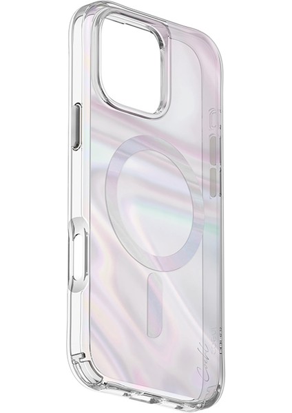 Apple iPhone 16 Pro Kılıf Hologramlı Parlak Yüzey Magsafe Şarj Özellikli Savon Premium Kılıf