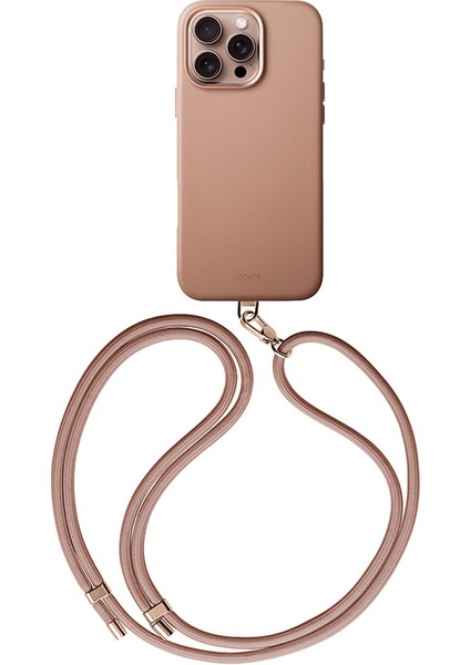 iPhone 16 Pro Kılıf Askı Ipli Magsafe Şarj Özellikli Vegan Deri Kaplama Coehl Muse Premium Kılıf