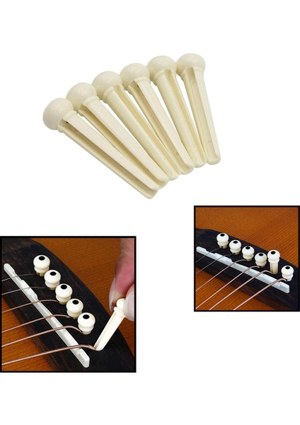 SN-10WH Akustik Gitar Köprü Pimi 6 Adet (BEYAZ)
