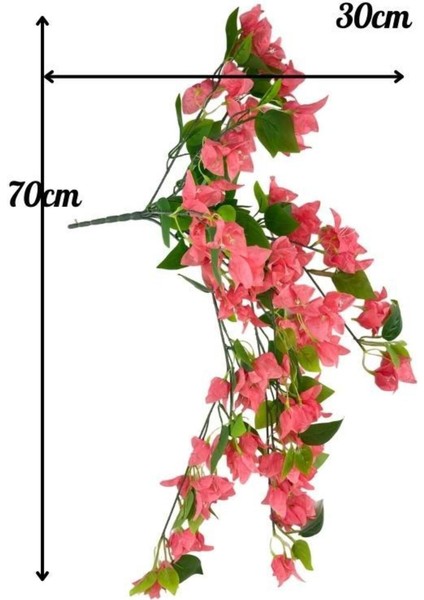 Pembe Begonvil Yapay Çiçek, 8 Dallı, 70cm, Sarkan, Renkli Dekoratif Çiçek