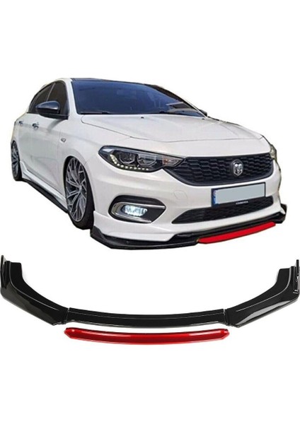 Fiat Egea Ön Tampon Altı Lip 4 Parça (Kırmızı)