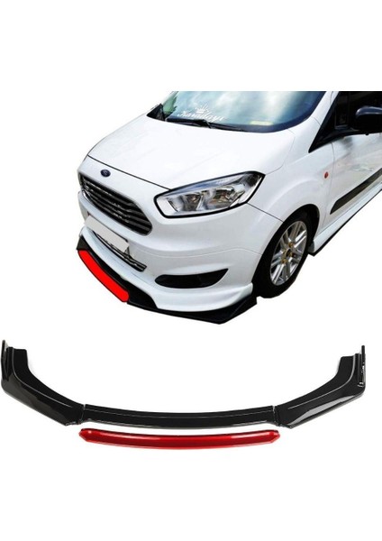 Ford Courier Ön Tampon Altı Lip 4 Parça (Kırmızı)