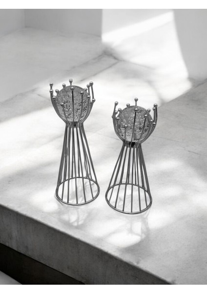 2'li Güldalı Metal Dekor Obje