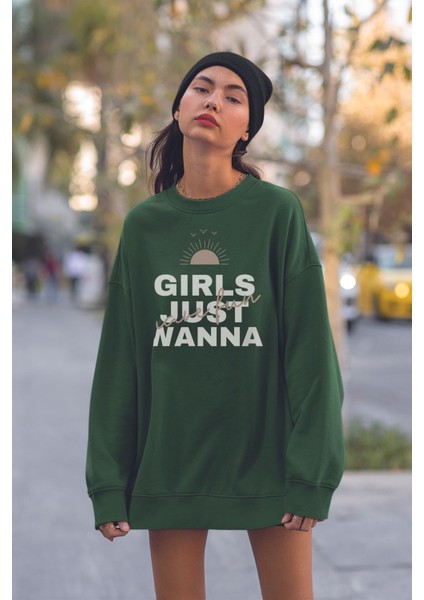 Gırls Just Nanna Baskılı Oversize Sweatshirt 22955