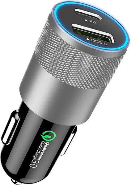 40 W Type-C ve USB Girişli Araç Çakmaklık Hızlı Şarj Aleti