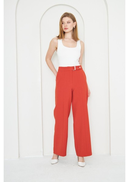 Toka Detay Bol Paça Pantolon Kiremit fiyatları