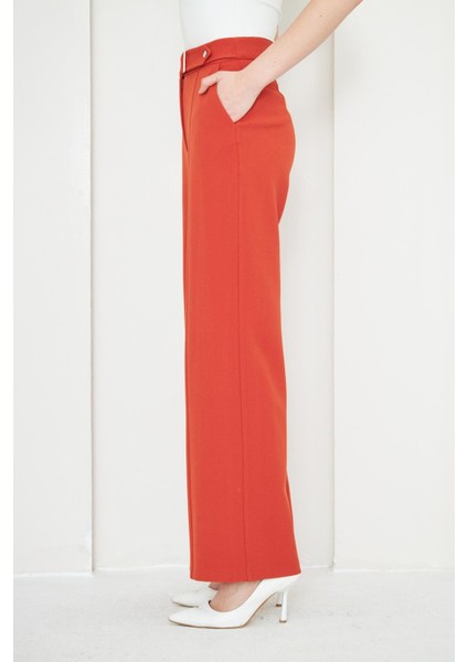 Toka Detay Bol Paça Pantolon Kiremit fırsatları