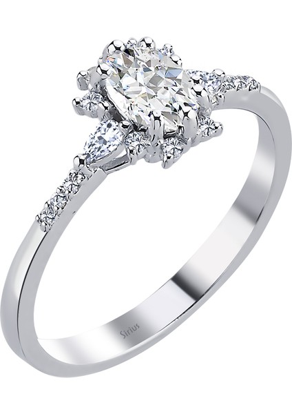 ve Beyaz Topaz Taşlı Nara Yüzük 0447R0092