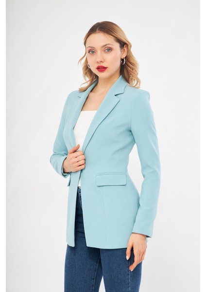 Tek Düğme Klasik Ceket Mint Yeşili modelleri