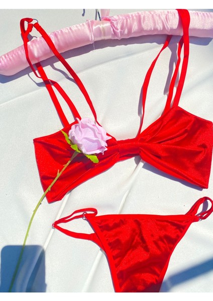 Nina Kırmızı Fiyonk Yılbaşı Özel Bralet Takımı fiyatları